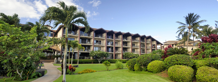 The exterior of the Lawai Beach Resort in Koloa, Hawaii